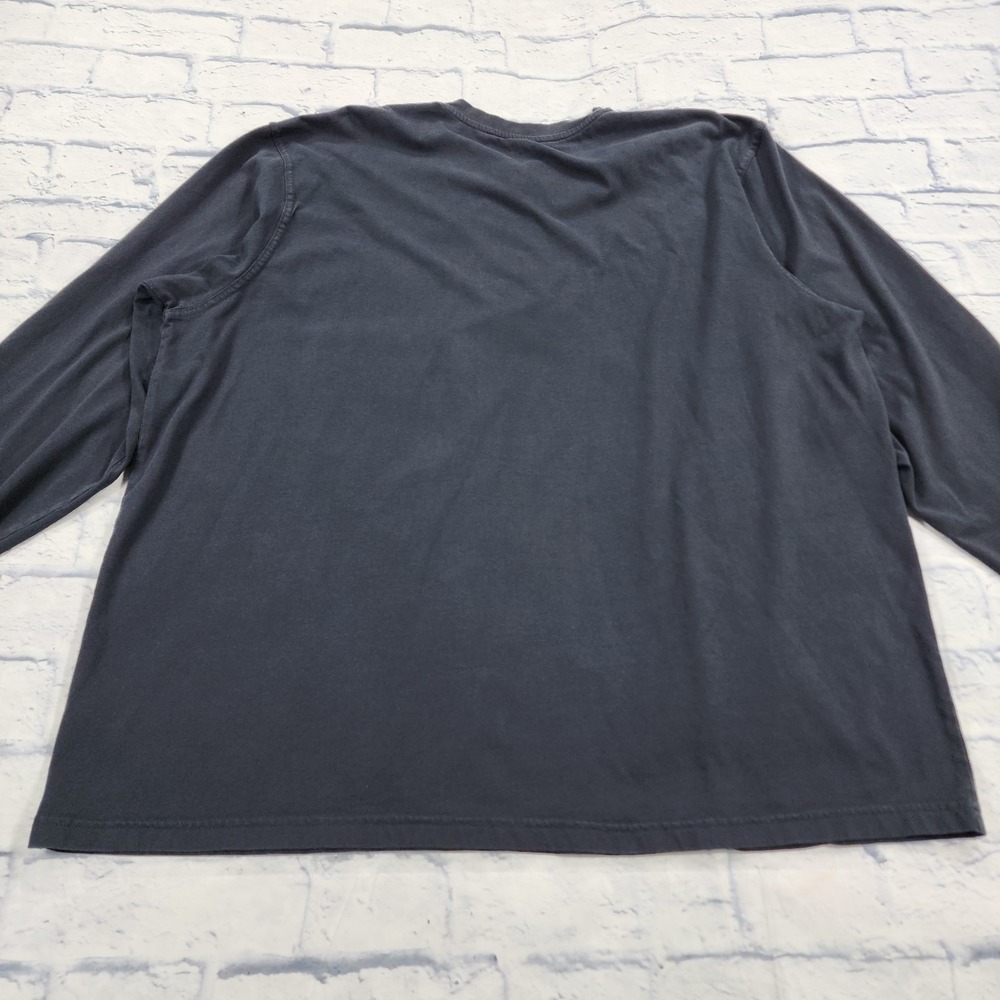 LL Bean Shirt MENS XXL TALL Black Henley Long Sleeve Carefree Unshrinkable - Picture 11 of 12